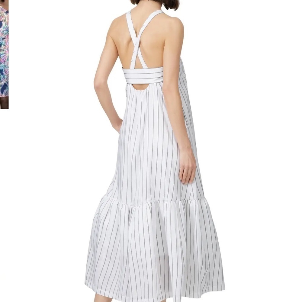 3.1 Phillip Lim Striped Tent Dress size 10 white with light brown strips D130 - Picture 2 of 14